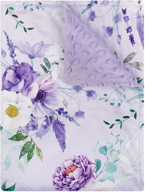 Baby Blankets for Girls Boys - Soft Plush Minky Blanket 30"x40" with Double Layer Dotted Backing for Toddler Newborn