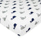 American Baby Company 100% Natural Cotton Fitted Pack and Play Sheet, 39" x 27", Navy Whale for Boys & Girls