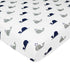 American Baby Company 100% Natural Cotton Fitted Pack and Play Sheet, 39" x 27", Navy Whale for Boys & Girls