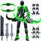 Preassembled Black T13 Action Figure with Multiple Accessories, 3D Printed Multi-Jointed Titan 13 Desktop Toy