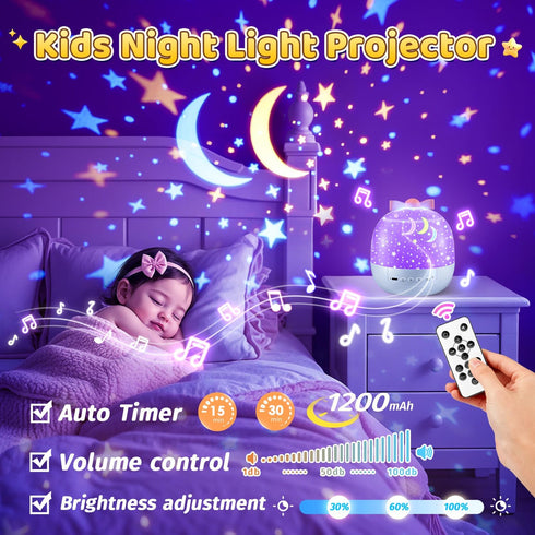 15 Films+15 360 PIKOY Star Projector for Kids Gifts, Soothing Sounds Machine Baby Night Light Projector, Remote