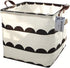 Square Canvas Storage Bins, Collapsible Toy Organizer with Handles for Nursery & Laundry