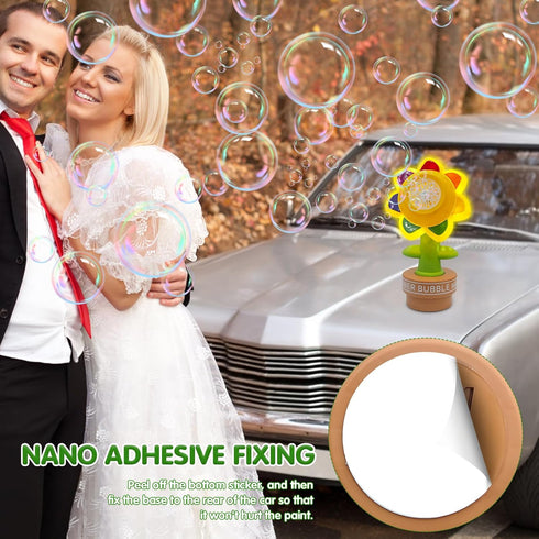 Sunflower Bubble Machine with Remote Control, Dancing Sunflower Bubble Machine with LED Lights, Rechargeable Automatic