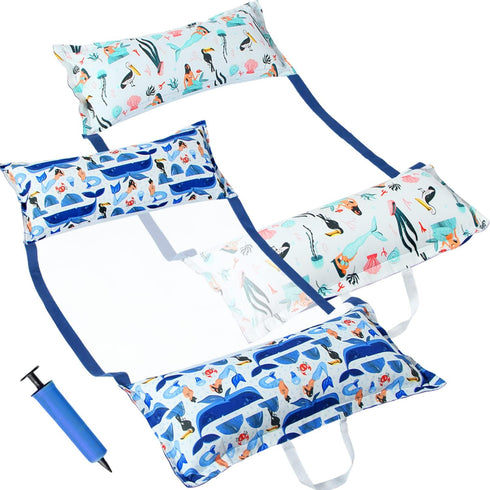 FindUWill 2-Pack Fabric Pool Floats, Inflatable Water Hammocks, XL Large Pool Float