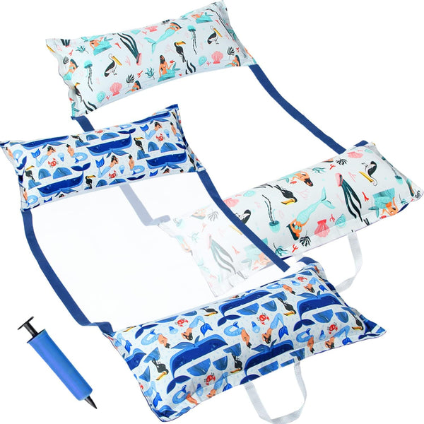 FindUWill 2-Pack Fabric Pool Floats, Inflatable Water Hammocks, XL Large Pool Float
