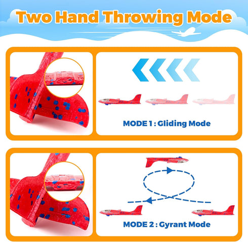 SpringFlower 4 Pack Airplane Flying Toys, 4 Throwing Foam Planes for Kids 3-8, Outdoor Flying Toy Birthday Gifts