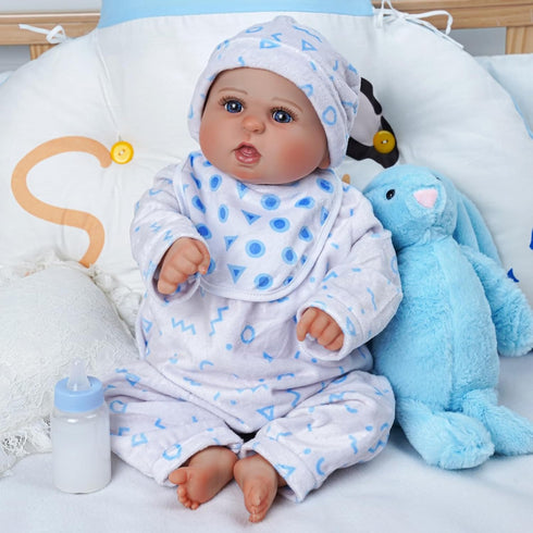 BABESIDE 8 Pcs Reborn Baby Doll Accessories with Bassinet - Outfit Accessories for 17-22 Inch Reborn Doll