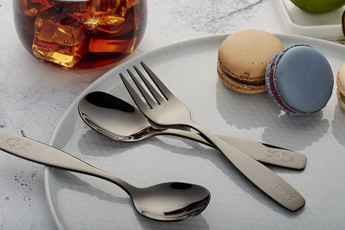 ANNOVA Kids Silverware Set - Safe Stainless Steel Flatware for Children, Forks, Tablespoons, Toddler Utensils, Metal
