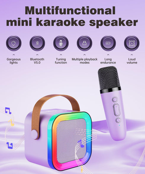 Feix g 1-2 4, 5, 6,7, 8,9,10,11,12+ 1 Mini Karaoke Machine Speaker for Kids Adults,Portable Bluetooth with Wireless