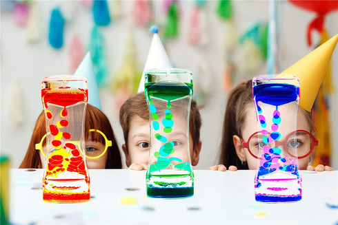 3 Pack Liquid Motion Bubbler Timer - Sensory Calming Fidget Toy for Kids, Teenagers, and Adults
