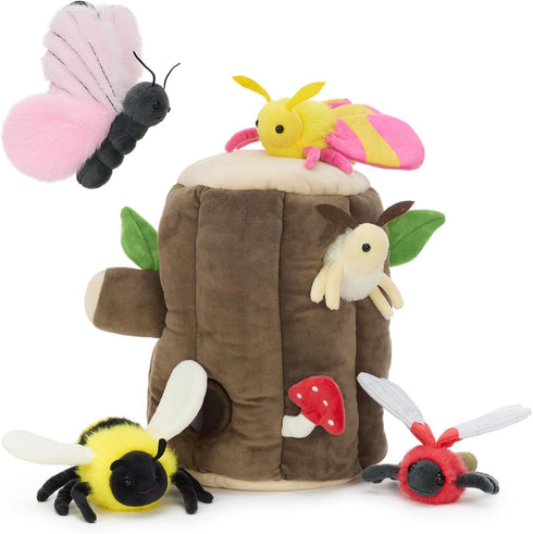 MaoGoLan 6pcs Flying Insect Plush Toys Set with Plush Bee Moth Butterfly