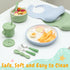 9 Set Teenyyou Pcs Porcelain Kids Plates and Bowls Feeding with Suction, Ceramic Baby Toddler Divided Plates Silicone