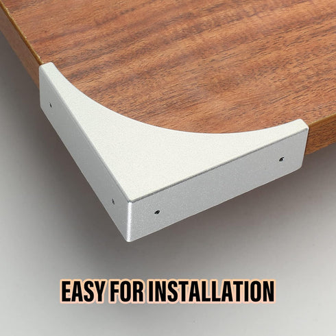 BokWin Metal,4 2.56 Inch Silver Box Corner Protector Pcs Decorative Corner Brackets with Screws,Safety Edge Guard