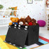popoly Large Toy Box Chest Storage with Flip-Top Lid, Collapsible Kids Storage Boxes Container Bins for Toys, Playroom Organizers, 25"x13" x16" (Linen Black) by popoly