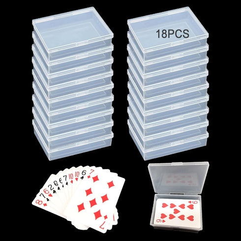 18Pcs Playing Card Deck Box - Clear Plastic Empty Playing Game Card Boxes Holder Storage Organizer for Bank Card