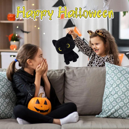 Cute Black Cat Plush Toy - Kawaii Black Cat Stuffed Animals - Creative Soft Stuffed Cat Plush Toys for Kids Boys Girls