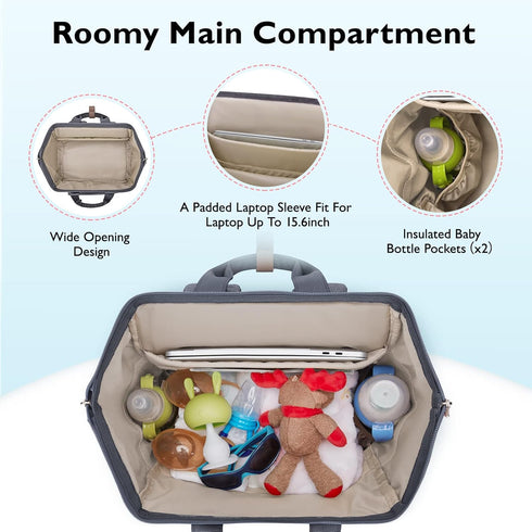 mommore Backpack S1,S2 Backpack 15.6 inch Breast Pump Bag for Spectra Medela Diaper for Working Moms with Laptop