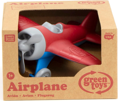 Green Toys Airplane, Red/Blue - Pretend Play, Motor Skills, Kids Flying Toy Vehicle. No BPA, phthalates, PVC.