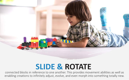 SNAPO Advanced Builder Blocks for Ages 7 and Up - Six-Sided Toddler Building Blocks for Planes, Cars, Trains