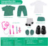 Doll Doctor Outfits and Medical Kit Accessories for 18 Inch Fashion Dolls, includes White Coat, Green Scrubs, Doctor Surgical Gown and Tools Playset for 18 in Girl and Boy Dolls