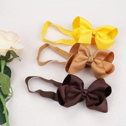 CÉLLOT Baby Girls Headbands, Grosgrain Ribbon Big Bow Hair Bands, 4.5" Pack of 20