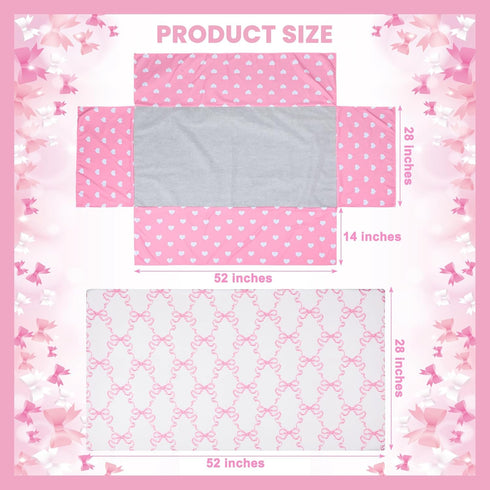 Hahafelt 3 Set Set Pcs Baby Girls Crib Bedding Coquette Pink Bow Baby Bedding for Girls Coquettish Pink Heart Bow