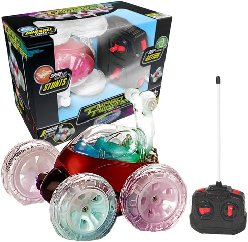 Mindscope Turbo Twisters RED 27 MHz Bright LED Light Up Stunt RC Remote