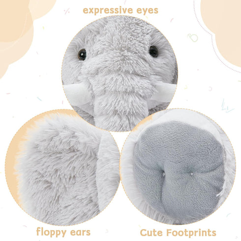 19.6inch MorisMos Large Elephant Stuffed Animal, Soft Stuffed Elephant Plush Companion Gifts for Girls Boys, Gray