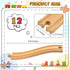 12 Pack Mototo Pieces Wooden Train Track Ascending Wood Railway Expansion Pieces Compatible with Most Wood Railroad