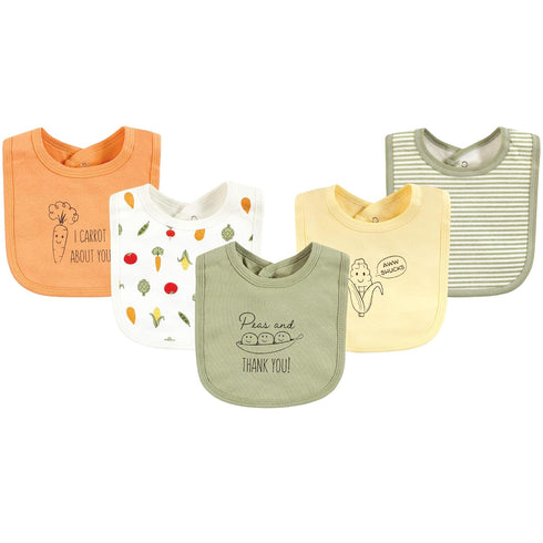 Touched by Nature Unisex Baby Organic Cotton Bibs, Peas And Thank You,