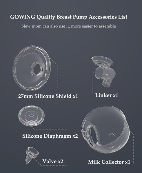Gowing S12 S9 S12, 27mm Wearable Breast Pump Replacement Parts, Milk Collector Cup Accessories, Compatible with TSRETE