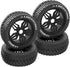 ShareGoo OD 4.52" 1/8 RC Buggy Rubber Tires with 5 Spoke Plastic Rim - Compatible with Arrma Kyosho Exceed RC Traxxas