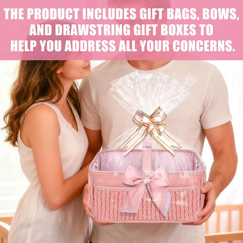 HLWDFLZ Baby Diaper Caddy Organizer - Large diaper basket with Adjustable Shoulder Strap, Portable Car Travel Tote Bag