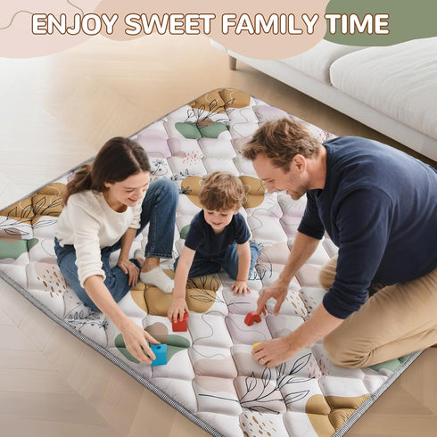 74x50IN Tummy 6-12 Baby Play Mat - Time Mat for Babies Months - Non-Slip Safe Crawling Mat for Indoor & Outdoor - Soft