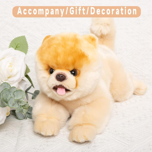 16-Inch Adorable Pomeranian Plush Toy - Realistic Stuffed Dog for Kids