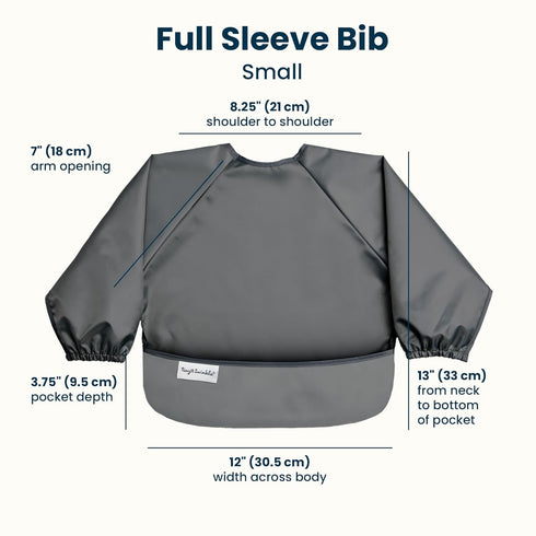 2-Pack Charcoal,2-4Y) Tiny Twinkle Long Sleeve Bib for Babies & Toddlers | Waterproof Smock Bib for Eating | Machine
