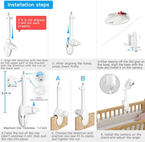 OkeMeeo DXR-8 DXR-8 Flexible Crib Mount for Infant Optics and Optics PRO Baby Monitor