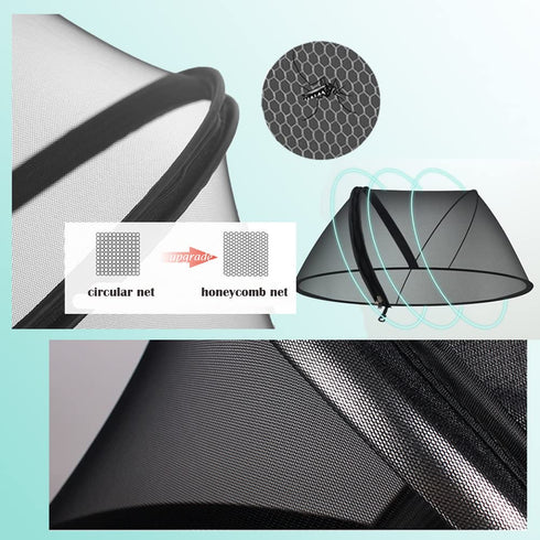 Universal Stroller Mosquito Net Cover, Zippered Full Cover Bug Net for Stroller, Bassinet, Cradle