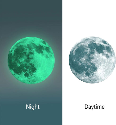Glow Moon Wall Stickers, Luminous Stickers for Kid Room Decoration, Glow in The Dark Wall Decals