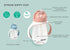 Beaba Straw Sippy Cup - Toddler Baby Straw Cup with Removable Handles, Leak Proof, 10 oz (Rose)