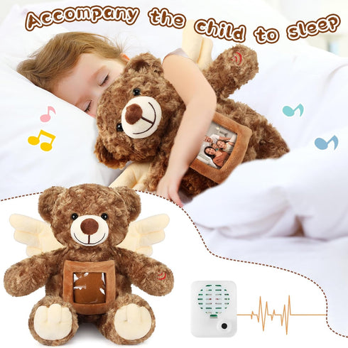 Leyndo Angel Remembrance Bear Plush Stuffed Animal with Recorder, 12 Inch Voice Recording Doll and Picture Frame