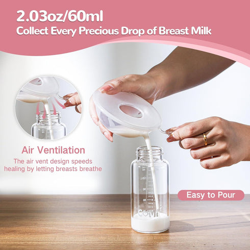 Silicone(2.03oz,2 Counts) Breast Milk Collector, Milk Collectors for Breastfeeding, Reusable Breast Milk Shells