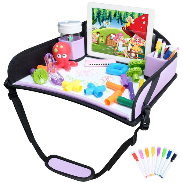 COOLBEBE Kids Travel Tray for Car Seats, Toddler Lap Desk with Dry