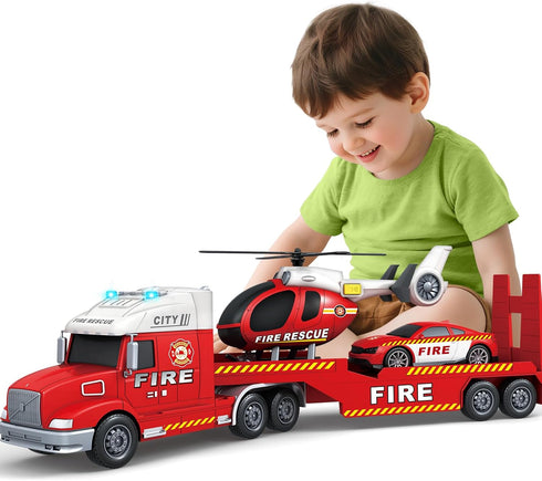 SpringFlower Toddler Boys Toys, 3 4 5 Large Fire Truck Toys with
