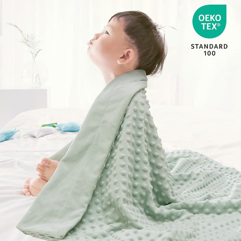 40x50 Inches david's kids Micro Fleece Minky Baby Blanket for Girls with Double Layer and Soothing Raised Dots