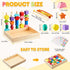 Montessori Preschool Educational Wooden Toys for Toddlers, Lacing Beads & Stacking Blocks Gifts for Kids