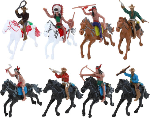 ONEST 16 Pieces Native American Figurines Indian Figurines Indians Historical Plastic Action