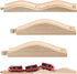 Liliful 2 Pcs Wooden Train Track Accessories Expansion Wood Train Track Pieces