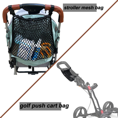 Baby Stroller Organizer Hanging Bags, Extra Large Mesh Storage Bag for Diaper Toy Snack