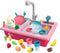 CUTE STONE Color Changing Play Kitchen Sink Toys, Electric Dishwasher with Running Water, Pretend Play